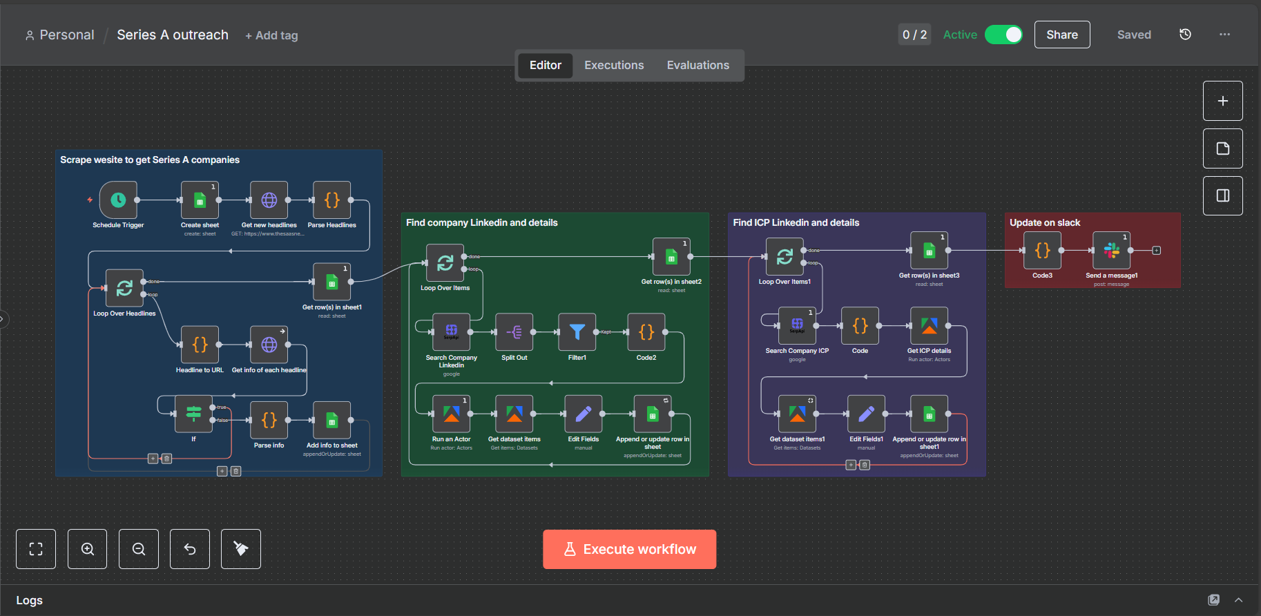 Series A Outreach Automation screenshot